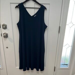 Chico's Deep Blue V-Neck Midi Dress